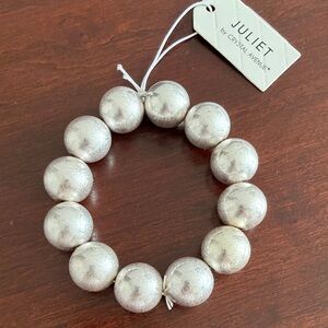 Juliet Silver Pearl Beaded Bracelet